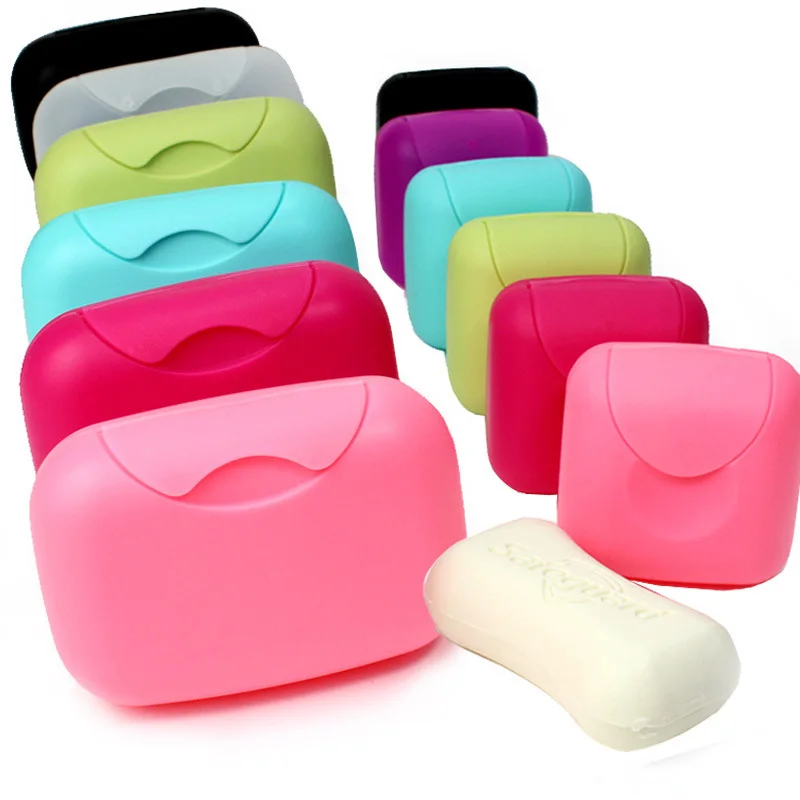 

Home Shower Travel Hiking Holder Container Soap Box for Bathroom Dish Plate Case Multicolor Plastic Soap Box Dispenser Soap Rack