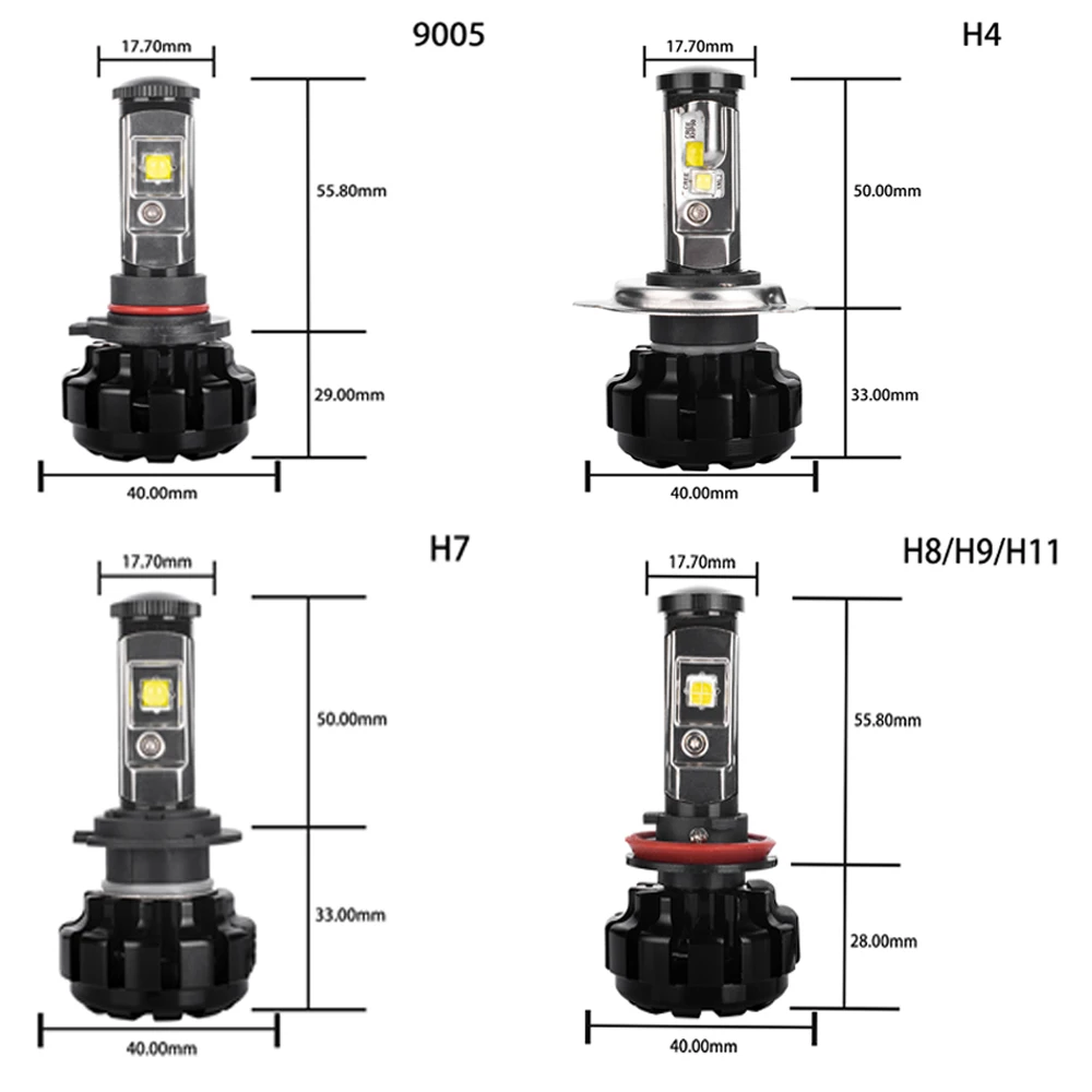 H4 H7 H11 9005 HB3 9006 HB4 H13 LED Headlight Bulbs Conversion Kit For CREE Chip 80W 9600lm 6000K White Fog Lights 12V H4 H7 H11 9005 HB3 9006 HB4 H13 LED Headlight Bulbs Conversion Kit For CREE Chip 80W 9600lm 6000K White Fog Lights 12V