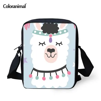 

Coloranimal Alpaca Llama Children Messenger Bag Cute Cartoon Kid Crossbody Book Bag Fashion Girl Boy Shoulder Bag Women Handbag