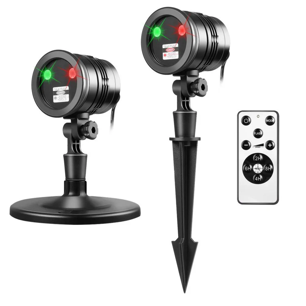 

Waterproof Christmas Projection Lights with Red & Green Projector Laser with Remote Control Black/Silver US/EU/UK/JP Plug