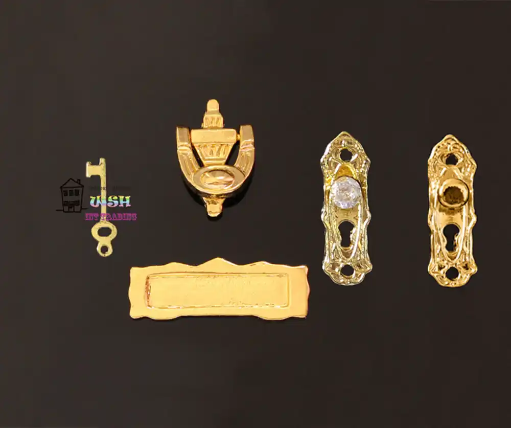 Puppenhaus Messing Klopfer Miniatur Metall Tür Möbel DIY 1:12 Zubehör