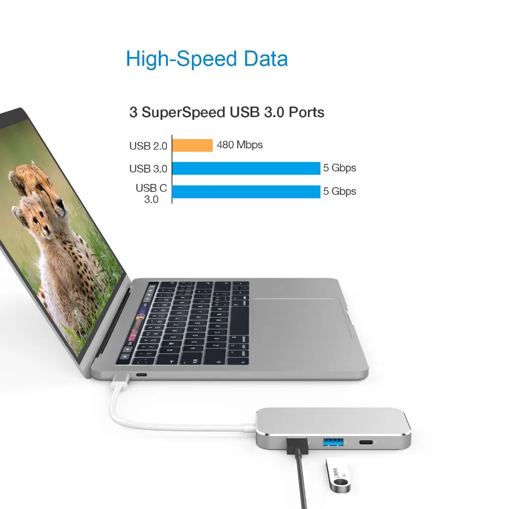 JZYuan док станция для ноутбука 8 в 1 USB C адаптер к HDMI 4K 3 0 кард ридер концентратор Macbook