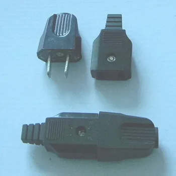 

50Pair AC Black 10A 250V 2pin Male Female Electrical Plug Socket Jack for Extended Power Cord Connector