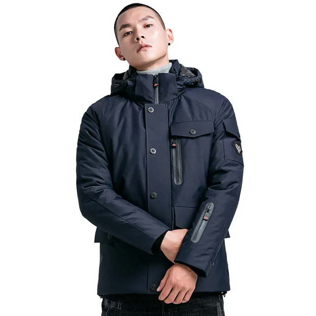 High Quality Winter Hooded Parka Jacket Men Casual Slim Clothes Cotton-Padded Outwear Mens Thick Warm Coats