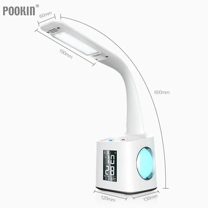  LED Eye Protect Dimming Desk Lamp LED Foldable Reading Table Lamp Light RGB Touch Control Calendar 