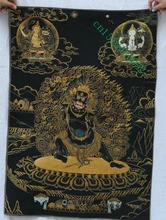 36 zoll Tibet Buddhismus seidenstickerei Mahakala Wrathful Gottheit Thangka Malerei Wandbild