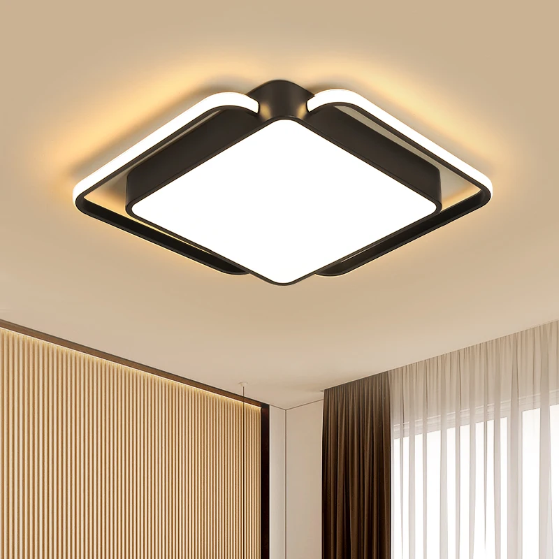 

Surface mounted square modern led ceiling chandelier for living room dining room bedroom study ultra-thin chandelier fixture