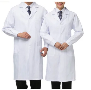 

Men's White Lab Coat Medical Doctor Coats Jackets Clothes Long Sleeves