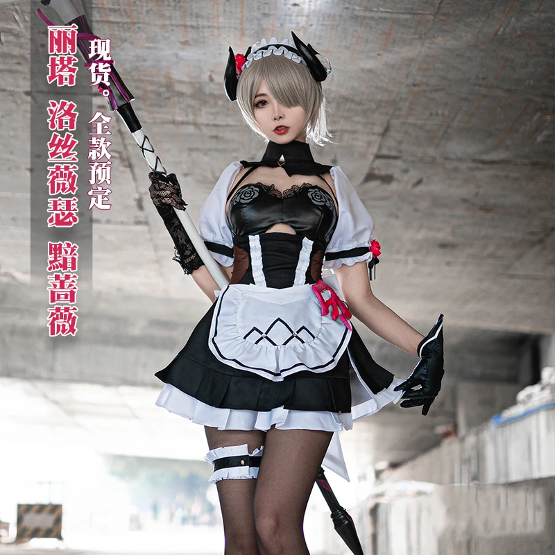 

Anime! Honkai Impact 3rd Rita Rossweisse Valkyrja Maid Dress Sexy Lovely Uniform Cosplay Costume Halloween Free Shipping