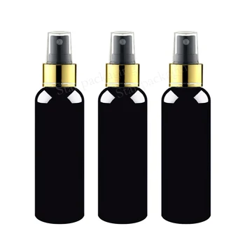 

50X150ml Empty Black Plastic Cosmetic Bottle with Gold collar Spray Pump Perfume Bottles,150cc Sprayer Pump Container,Mist Spray