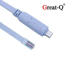 High quality USB-C Type C to RJ45 Cable Cord Type-C Flat Wire for Cisco Console Modem Router Firewall Switch 1.8m FTDI chip 
