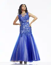 Charming Heißer Boot-ausschnitt Trompete Meerjungfrau Bodenlangen Tüll Abendkleid Lange Formale Kleid Flügelärmeln Kristalle Drapierten F688