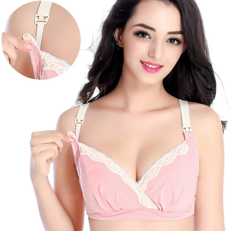 

Sexy Lace Maternity Bra Cotton Nursing Underwear Plus Size Breastfeeding Clothes Wire Free Pregnancy for Women Feeding Bra