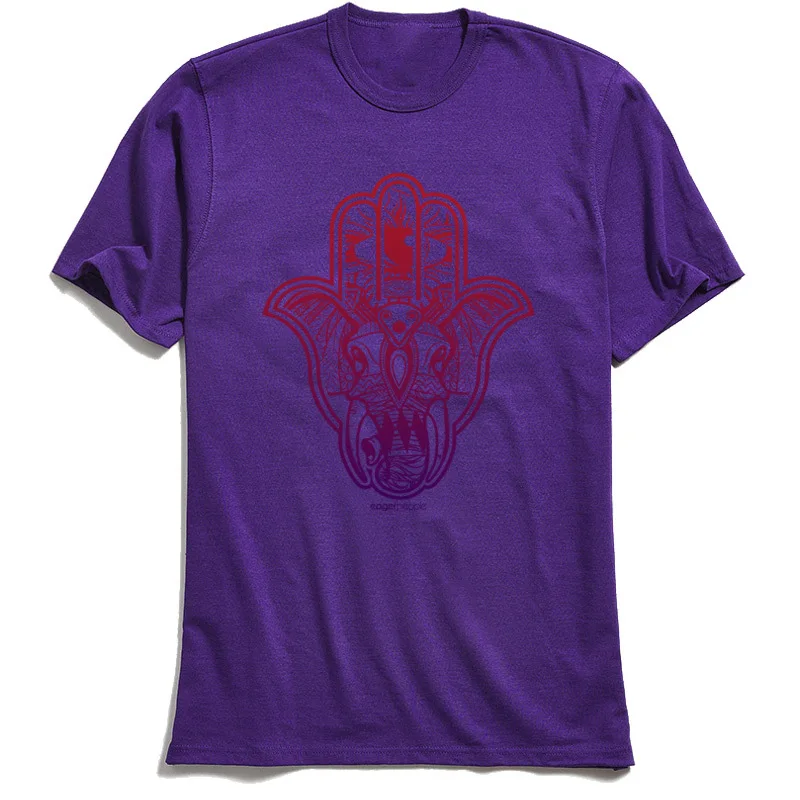 Party HamsaPhant Tops Shirts for Men Slim Fit Summer Round Neck Pure Cotton Short Sleeve T Shirts Casual Tops T Shirt HamsaPhant purple