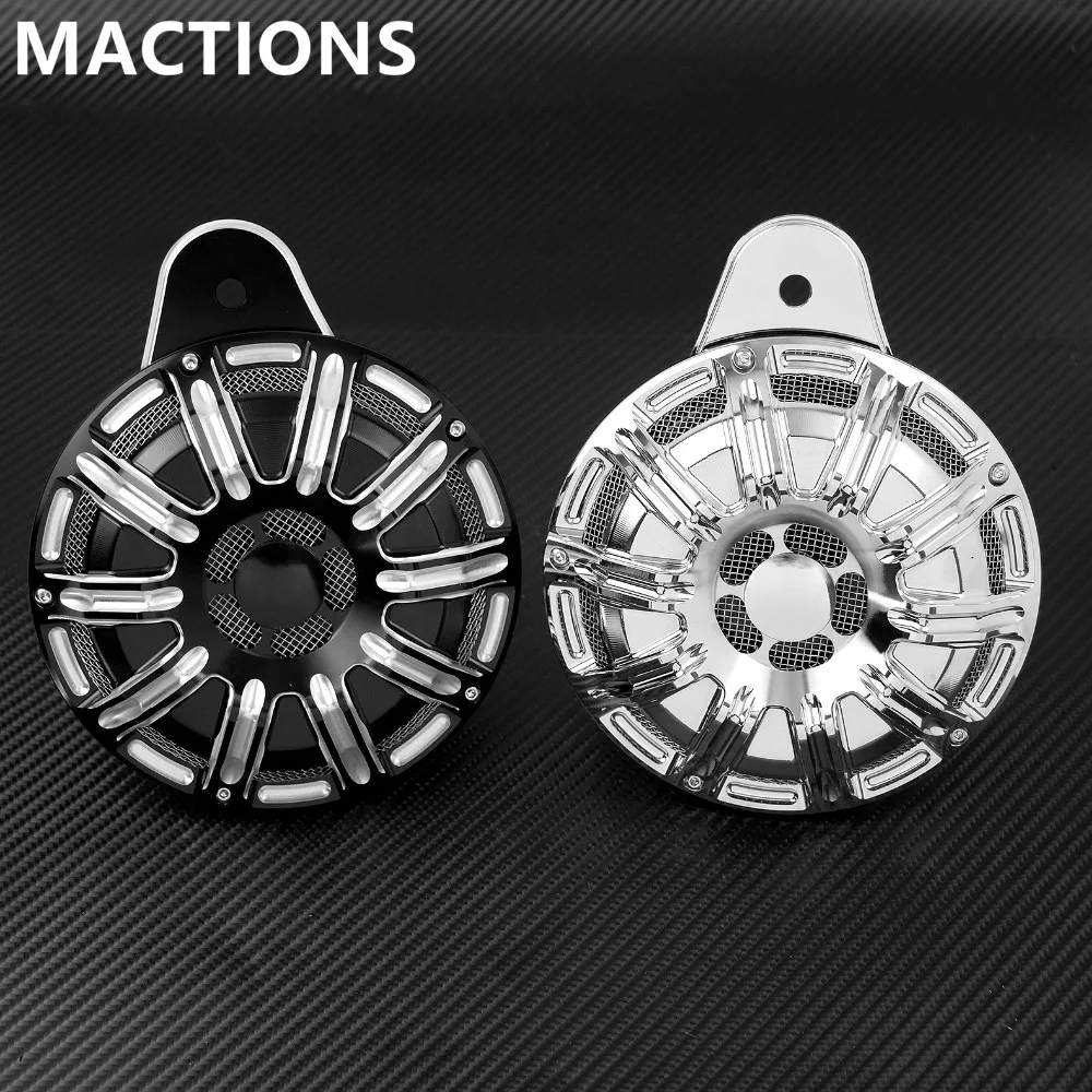 CNC Black Chrome Horn Cover Kit For Harley Sportster XL 07 17 18 For