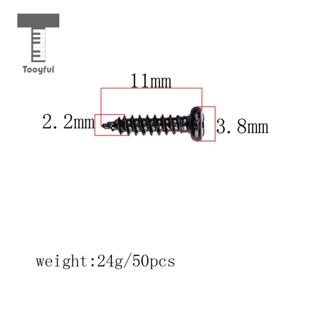 Tooyful 100 Pieces Iron Tuning Peg Tuner Mounting Screws for Guitar Bass Ukulele Mandolin Universal Parts 11 x 2.2mm
