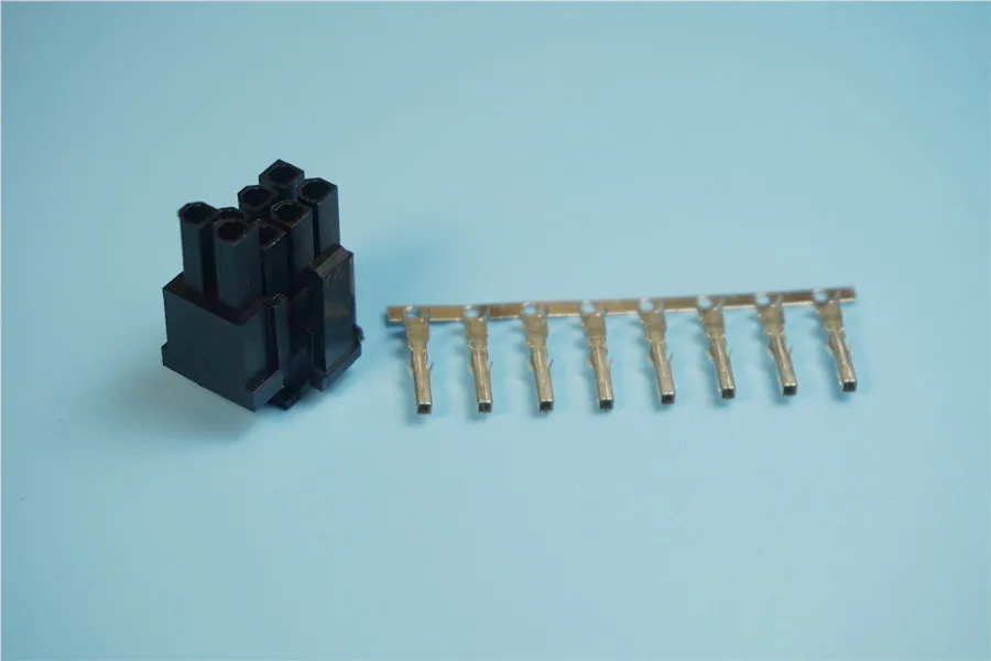 

10 sets PCIe PCI-E GPU 4.2 mm 5557 8 Pin (6+2) Receptacle Power Connector Housing Plastic Shell Rail+ Female Contact Pin Crimp