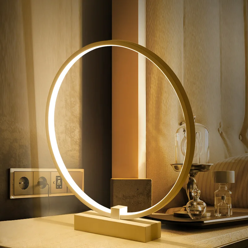 Современный простой светодиодный настольный светильник для спальни гостиной кабинет D40cm 36 W настольные лампы минималистичный прикроватный светильник для спальни AC 220 V