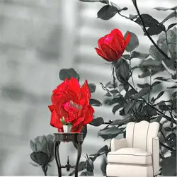 Обои на заказ, большие обои, красные розы, черный фон для фотосъемки, гостиная, спальня, диван, украшение, живопись