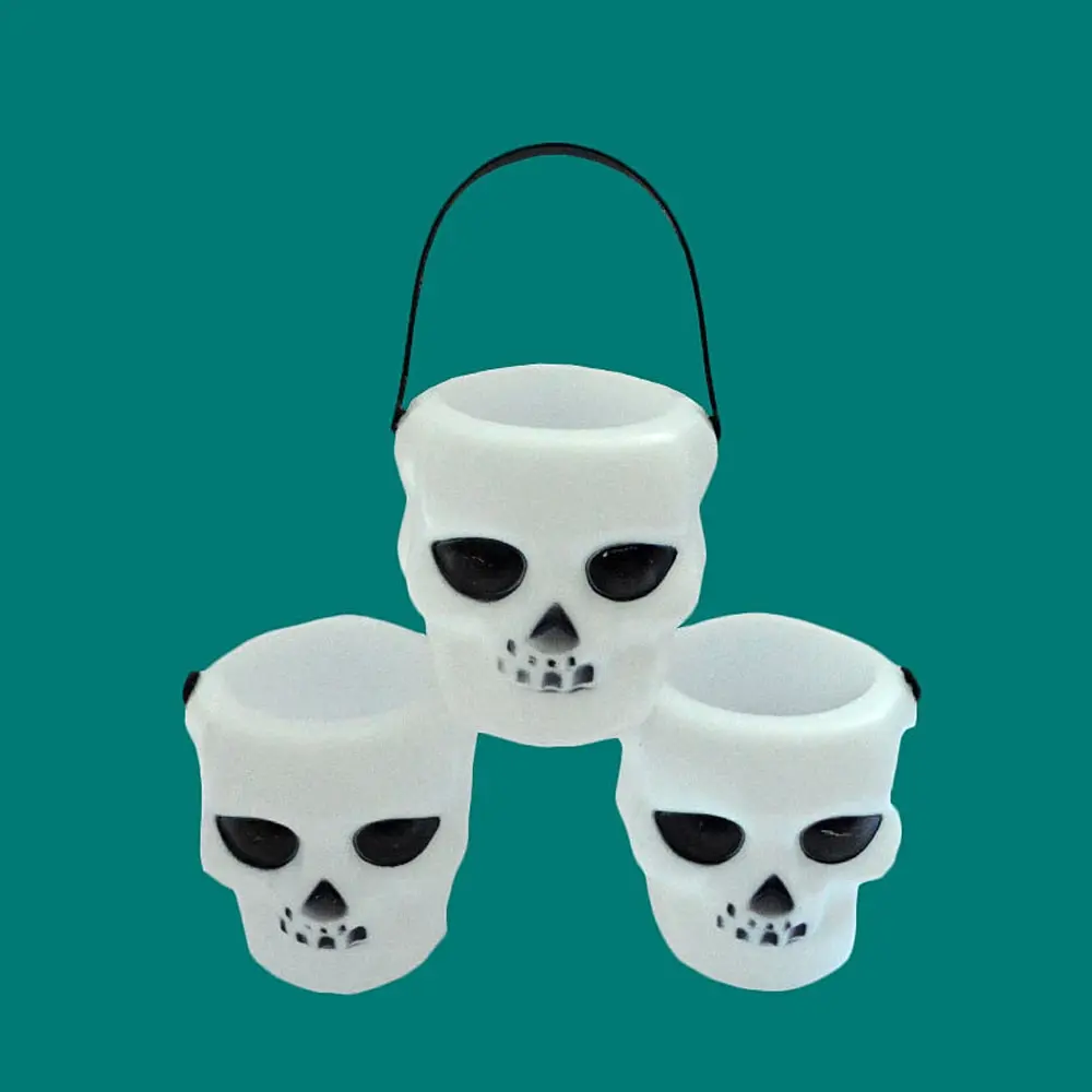 

Halloween Decor Candy Kettles Witch Cauldron Portable Skull Halloween Dance Party Decoration Hanging Prop For Children