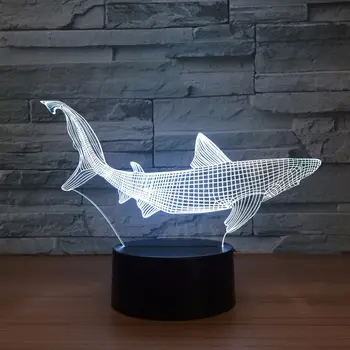 

Fish 3D 7 color touch color LED ambient light gift lamp night light 1284