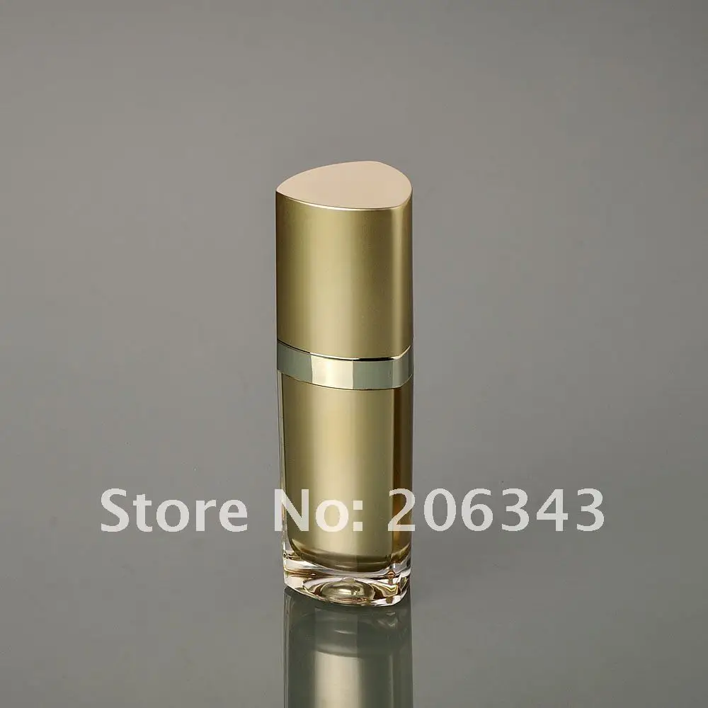 

15ML gold triangle shape press pump lotion emusion bottle, cosmetic bottle