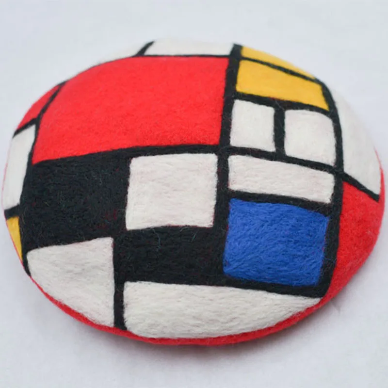 Женский праздничный берет Faramita Mondrian с геометрическим рисунком красочный ручной