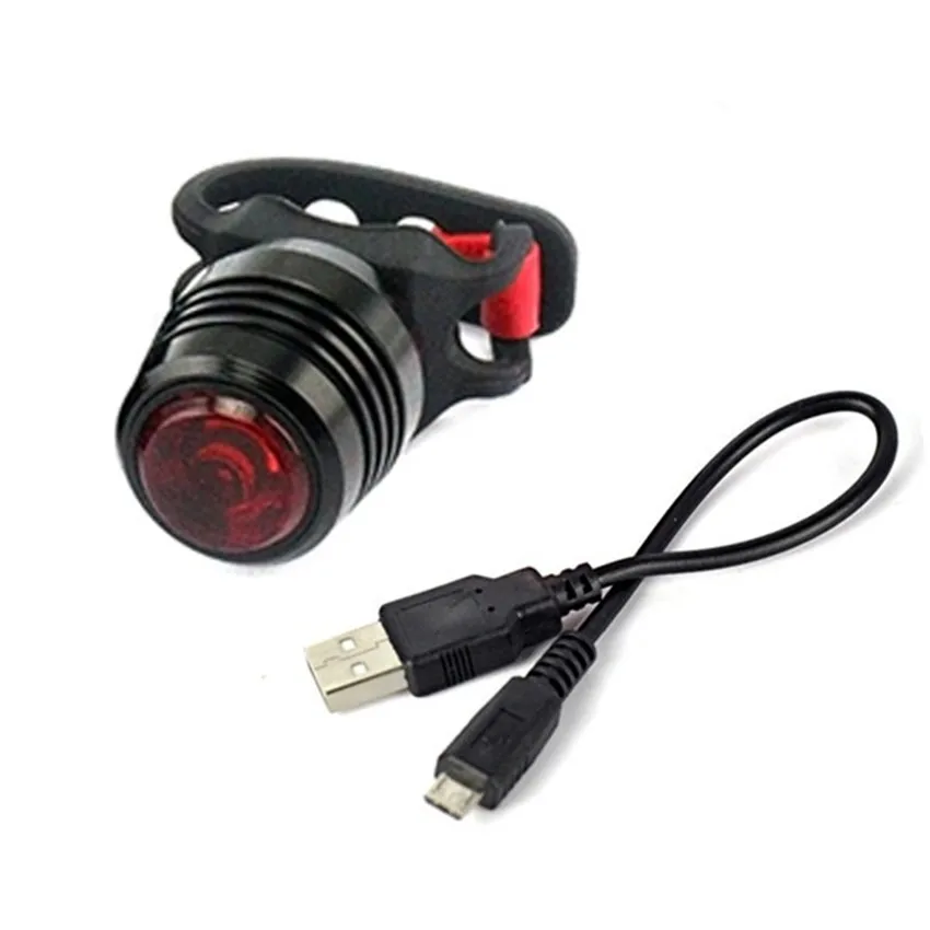 Discount Aluminum alloy Bike Light USB Rechargeable 3-Mode Bicycle Light Tail Lamp Bike light Tail Rear Warning Red Light Lamp 2019 10