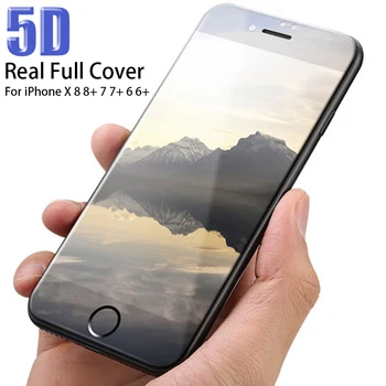 

Protective Glass on the For iPhone X Xs Max XR 6S Plus Tempered Screen Protector 5D Curved Edge Glass For iPhone 8 7 Film 50pcs