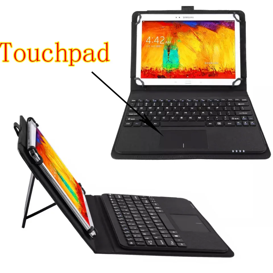 3in1 Универсальный Dechatable Bluetooth Клавиатура ж/Сенсорная Панель и PU Case Cover для Lenovo Tab 2