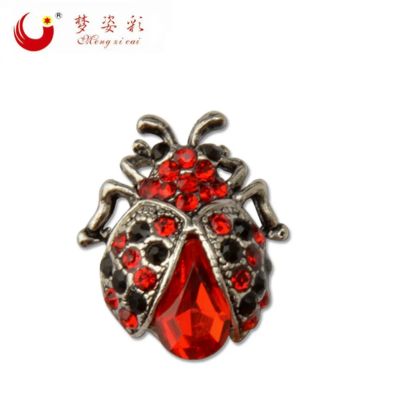 Женская Брошь в виде животных красная с кристаллами коровки|animal brooch|brooches for womenbrooch