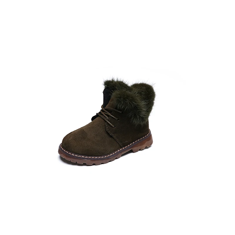 

Mink hair martin boots kids warm ankle boots for boys girls winter children shoes new year high quality flat cow muscle fashion