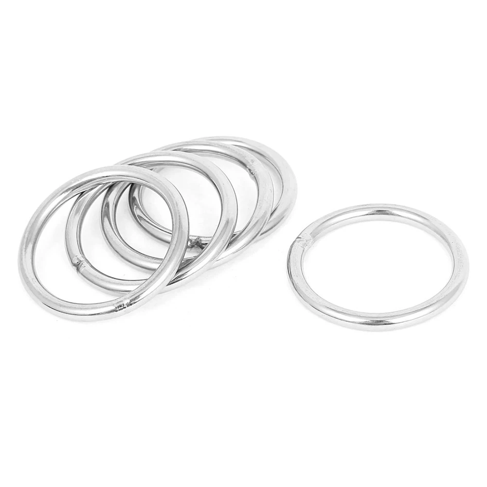 

5 Pcs 40mm x 4mm Stainless Steel Webbing Strapping Welded O Rings