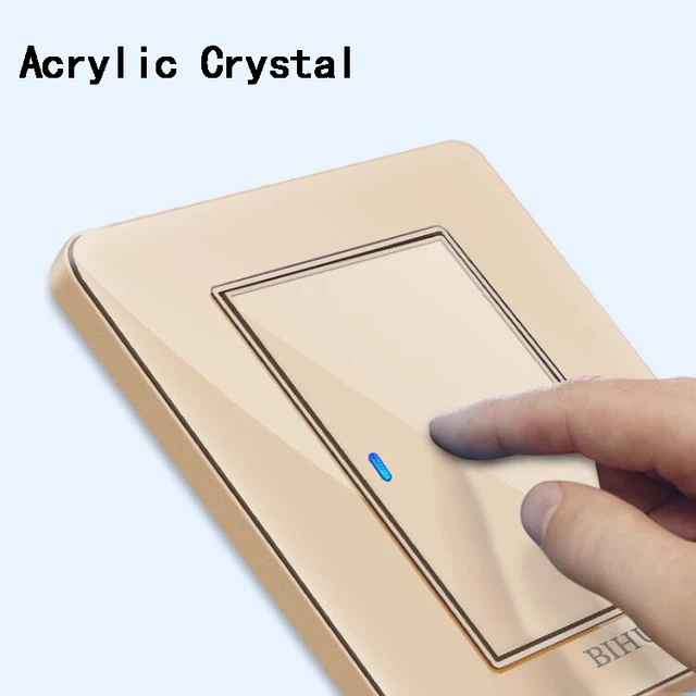 Tempered glass push button switch LED light Wall Touch Switch Luxury