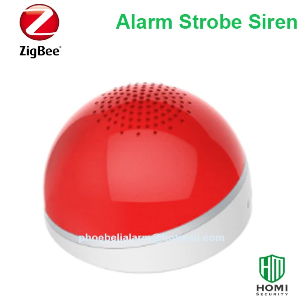 Wireless Zigbee alarm strobe siren 95db internal external loud siren zigbee on