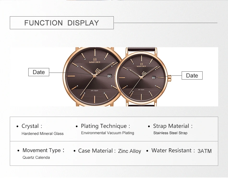 NAVIFORCE кварцевые часы для жены кофе водонепроницаемые повседневные Модные Relogio Feminino подарок для девушек простые парные платья Наручные часы для женщин
