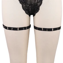 Harajuku гот шипами ноги Подвязки для женщин пара Женские сексуальные чулки bodnage ремень черный Strappy упругие бедра жгут подвязки