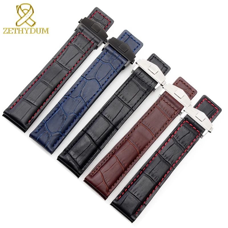 Price Genuine leather bracelet 19mm 20mm 22m watchband mens wristwatches band accessories watch belt fold buckle leather watch strap