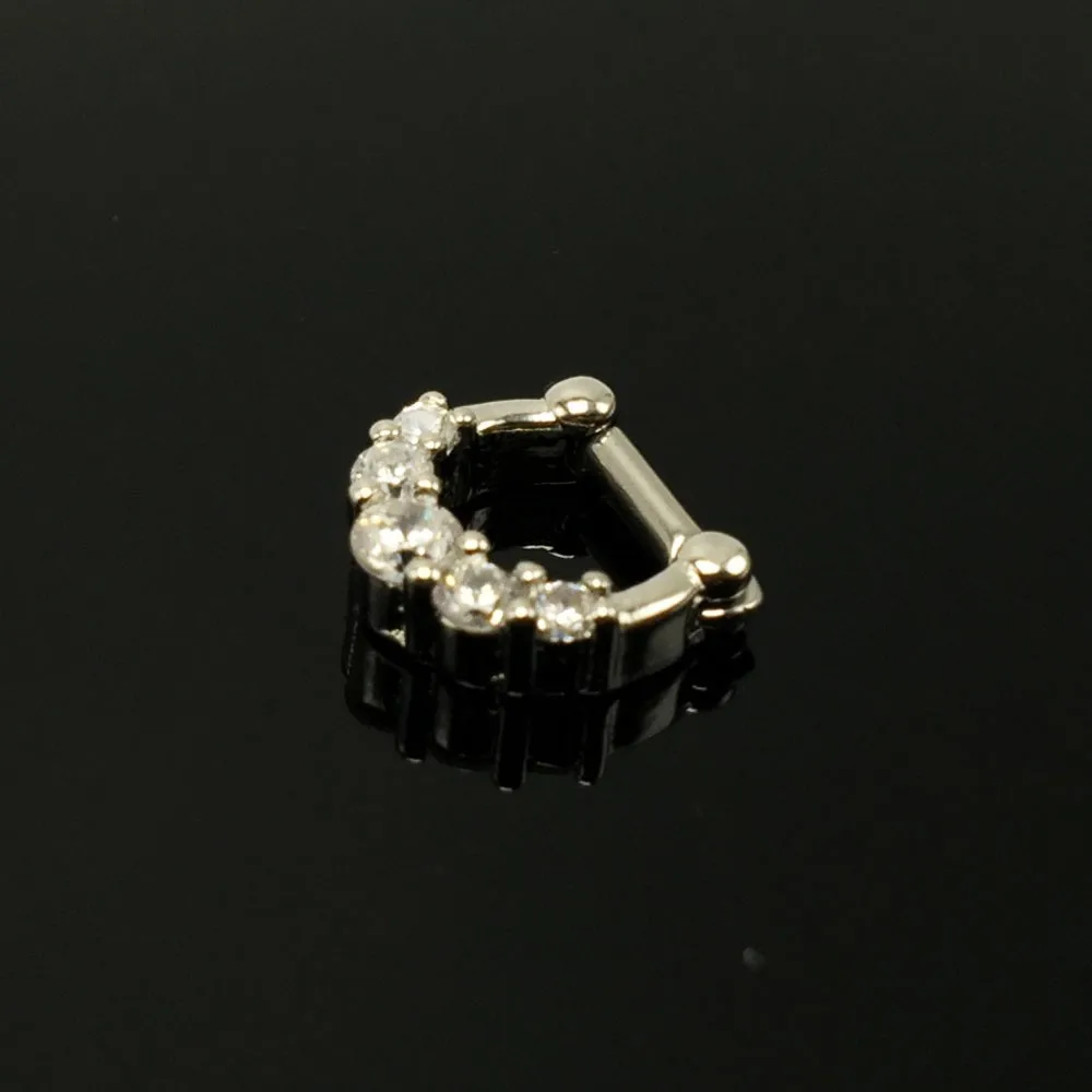11 piece fashion women's septum nose ring with crystal 14G 1.6mm piercing nose beautiful body jewelry for lady