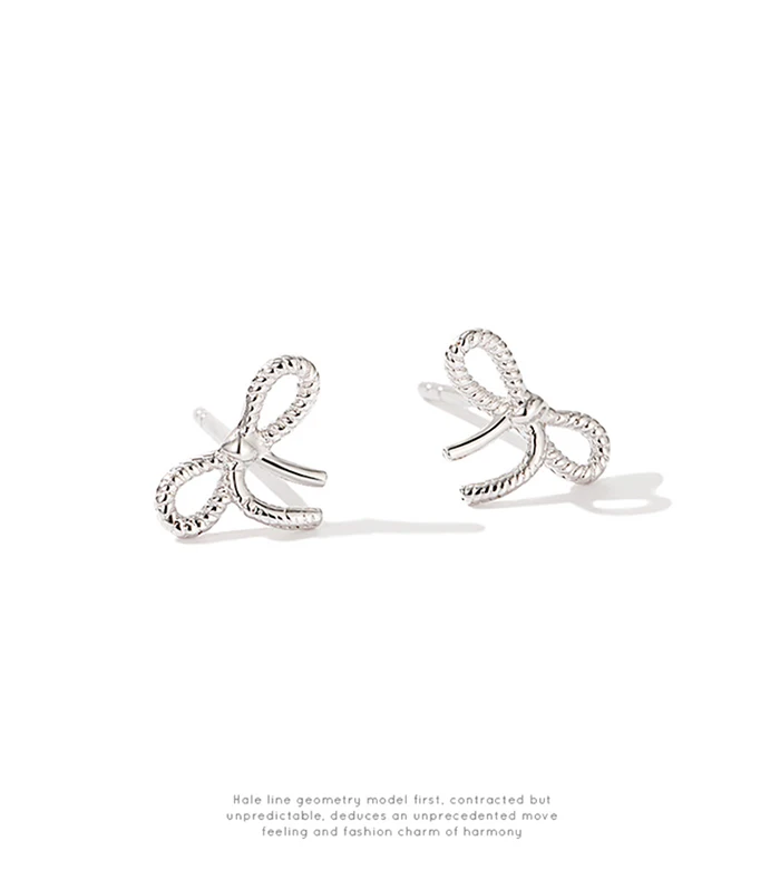 ZEGL 925 серебряные серьги, модные маленькие серьги-гвоздики с мини-бантиком, Женские Простые индивидуальные серьги с Минни