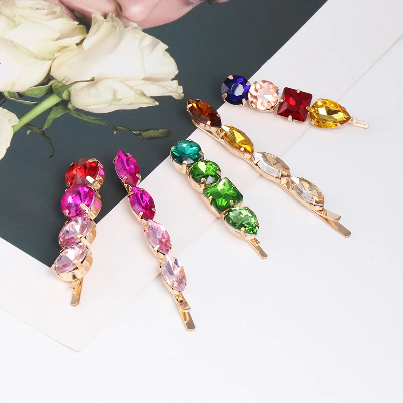 

JUJIA Fashion Crystal Hairpin For Women Girls Barrettes Shiny Rhinestones za Hair Clips Trendy Hair Accessories
