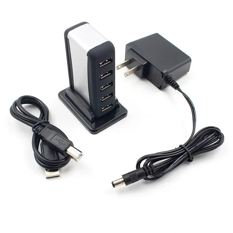 

New 7 Port Hi-Speed USB 2.0 Hub +Power Adapter for PC Laptop Phones QJY99