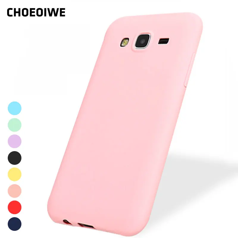 

CHOEOIWE Nice Silicone Case for Samsung Galaxy J7 Neo Case J7Neo J701 J701F J7 NXT J701M Soft Pink Candy Color Black Cover Funda