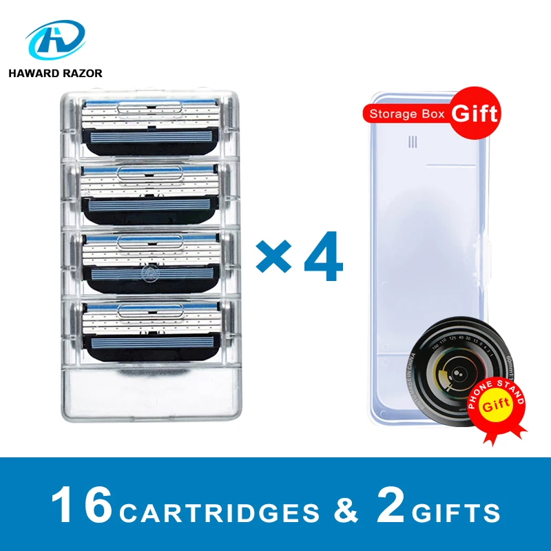 

HAWARD RAZOR 1 Packing/16 Pcs,3 Blade System Razor Head,Imported Stainless Steel Blade,3 Blade Shaving Razor For Men