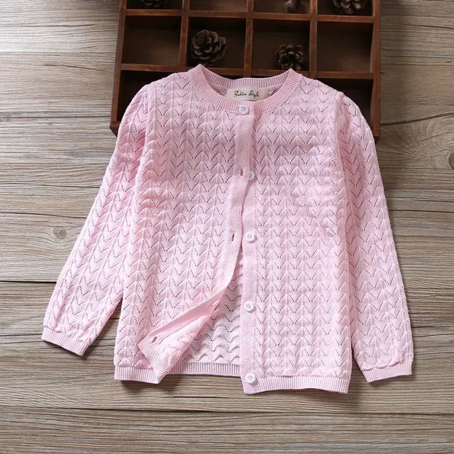 Pink Children Girls Cardigan Sweater 100 Cotton Girls Jaket Coat For 2