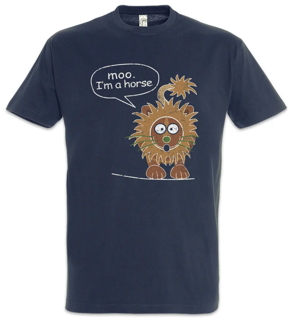 Moo I'm A Horse футболка Современная Фил Веселая семейная рубашка со львом символ