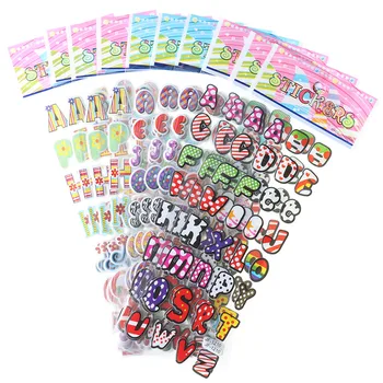 

10pcs Children Stationery Sticker Cartoon English Letters 3D Bubble Stickers Mobile Notebook Scrapbook Gift Decoration Stickers