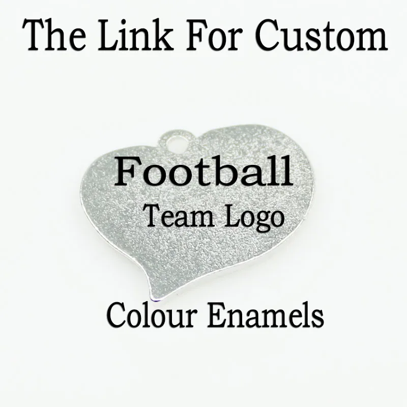 The Custom 10pcs/lot Football Team Heart Dangle Charms Football Sports