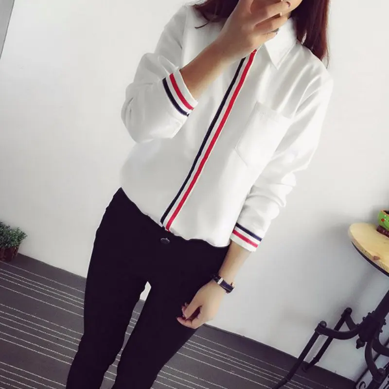 

Hot Sale 2019 Spring Women Office Lady Formal Button Down Long Sleeve School Blouse Cotton Soft Casual White Shirt Tops