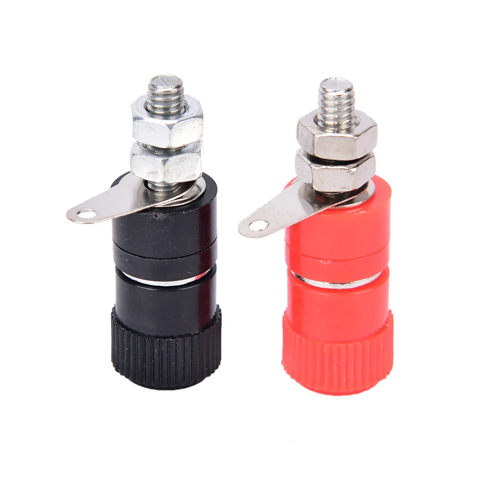 4Pcs/lot Black+red Speaker Amplifier Terminal Binding Post Banana Plug Socket Female Connector